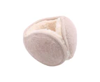 Winter Ear Caps Thick Warm Soft Knitted Ear Muff for Work-Beige