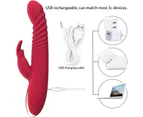 Beaded Thrusting Rabbit Vibrator, 9" Triple Action G Spot Vibrator