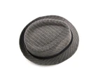 Jazz Cap Wide Brim Classic Autumn Winter Stripe Design Fedora Hat for Daily Wear-Grey