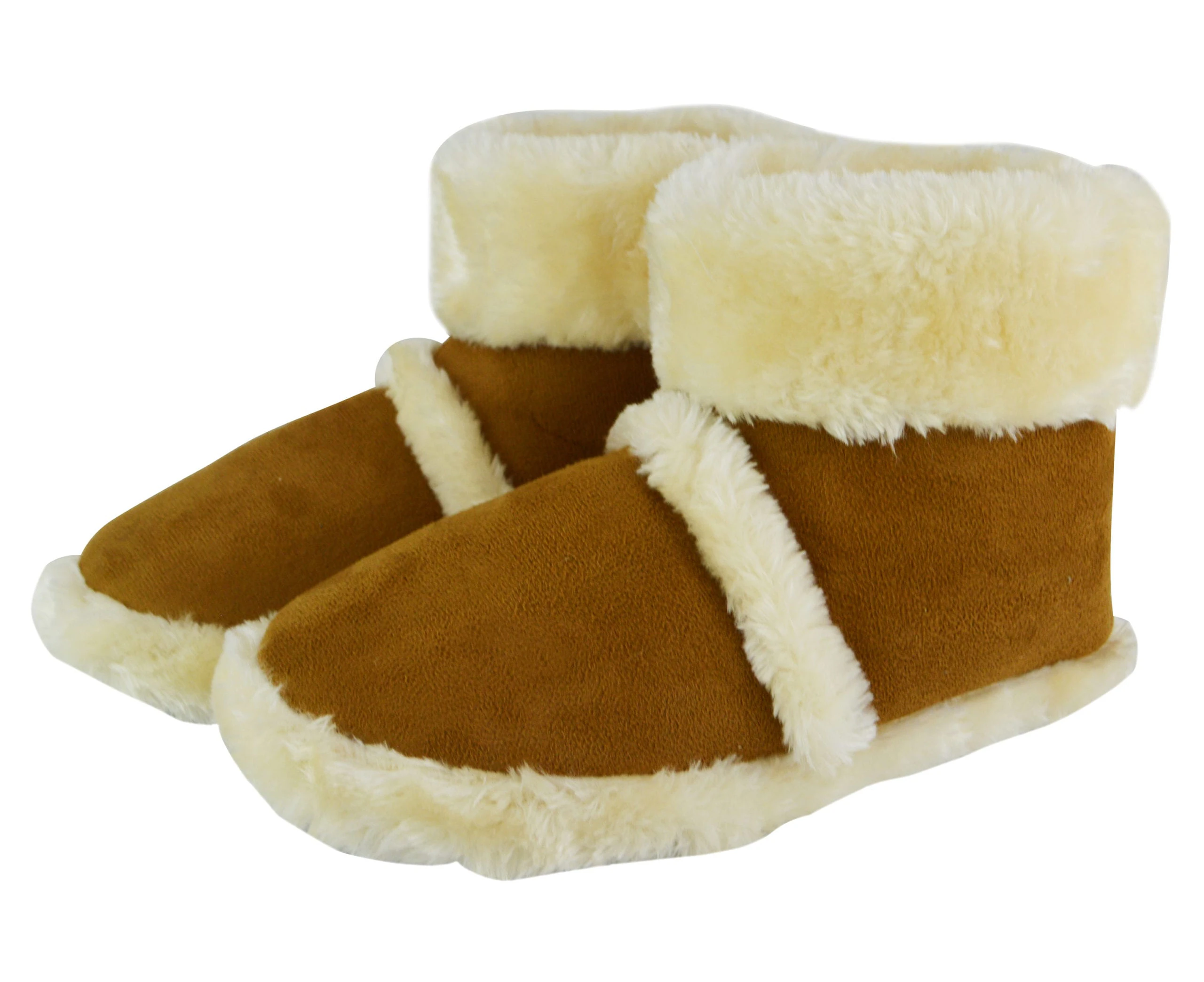 Slipper Snob - Mens Booties Slippers | Memory Foam | Fleece Inner | Indoor House Slipper Boots | Ankle Boots with Fluffy Collar - Tan