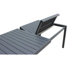 FurnitureOkay Eden Aluminium Outdoor Extendable Dining Table (160/240x100cm) - Charcoal