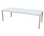FurnitureOkay Eden Aluminium Outdoor Extendable Dining Table (160/240x100cm) - White