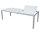 FurnitureOkay Eden Aluminium Outdoor Extendable Dining Table (160/240x100cm) - White