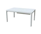 FurnitureOkay Eden Aluminium Outdoor Extendable Dining Table (160/240x100cm) - White