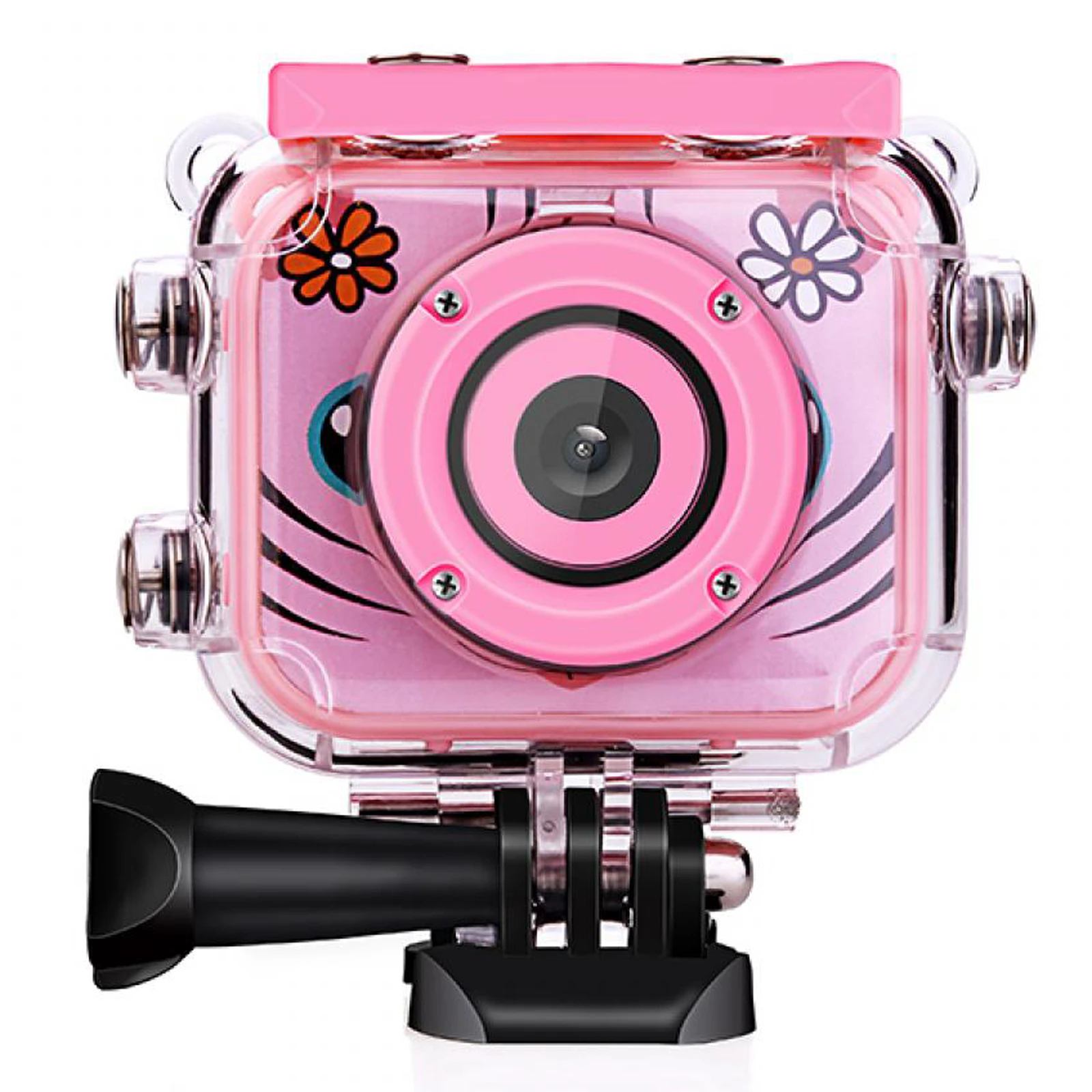 TODO 1080p FHD Kids Action Camera 30M Waterproof 2" LCD Action Cam - Pink