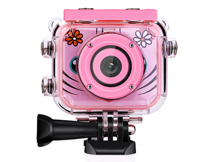 TODO 1080p FHD Kids Action Camera 30M Waterproof 2" LCD Action Cam - Pink