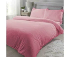 Doona Quilt Soft Fleece Bedding Cover Set - Blush