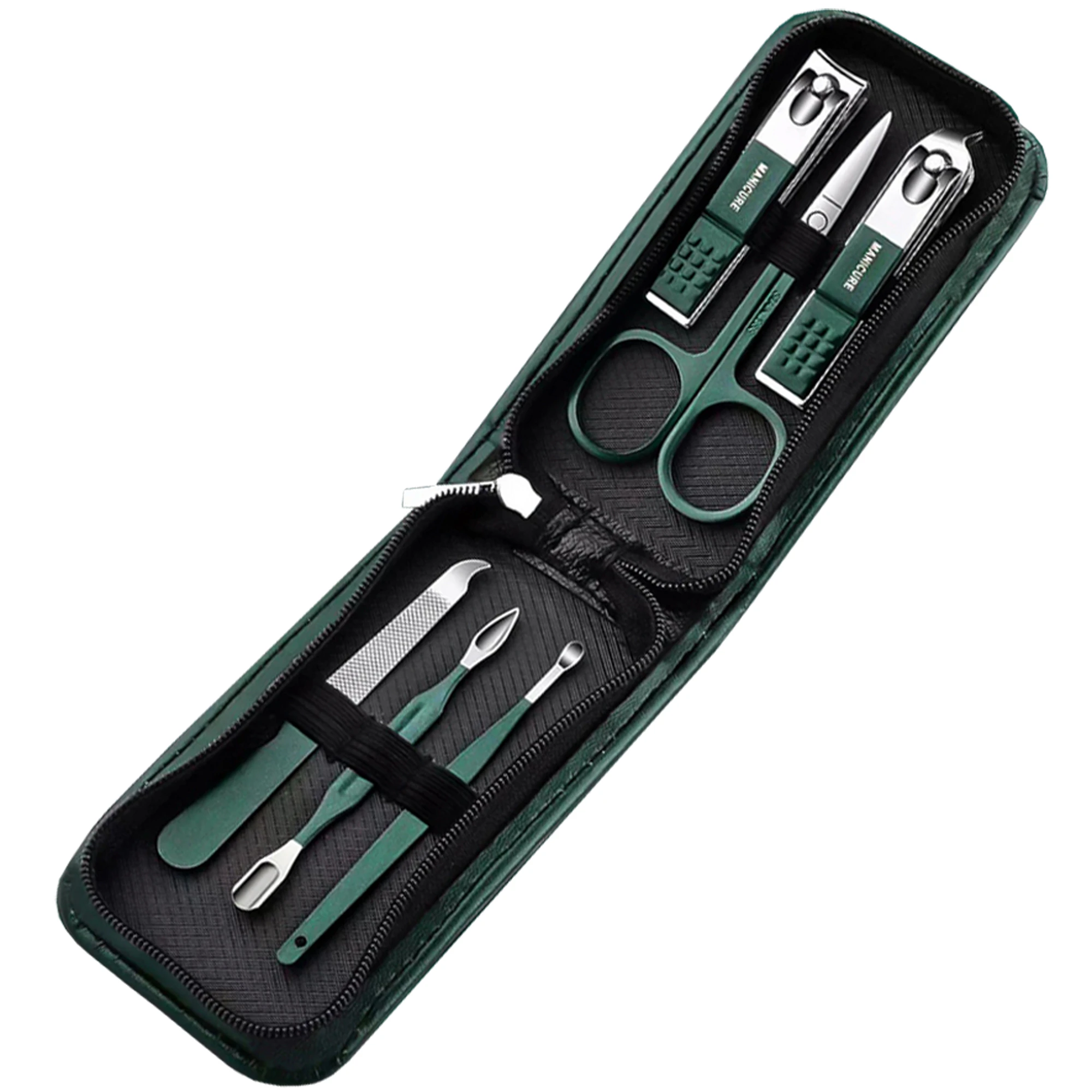 6 pcs Professional Manicure Set Nail Clipper Set Nail File Scissors Personal Care Tool Case