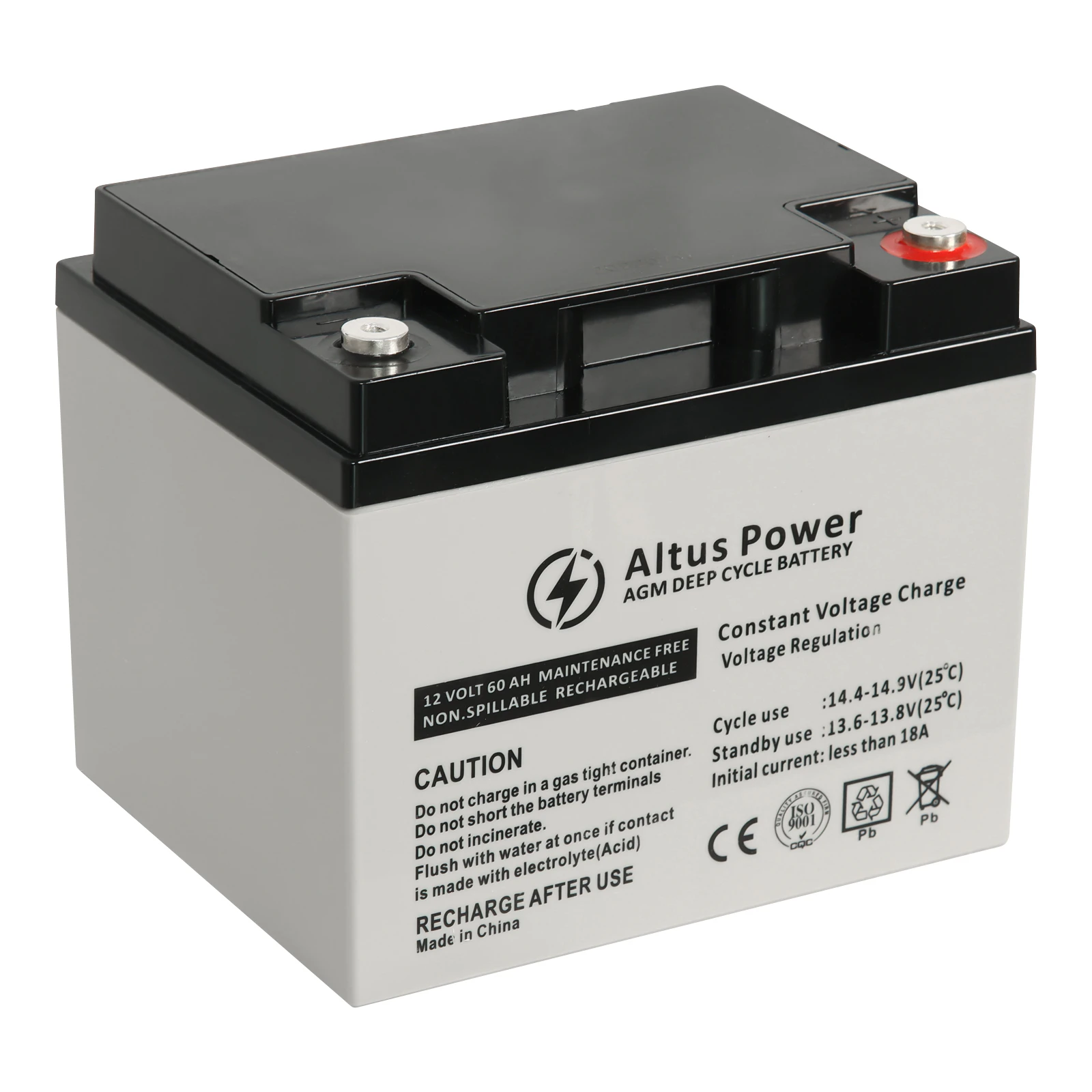 Altus AGM Battery 12V 60ah Battery Deep Cycle SLA Lead Acid Battery