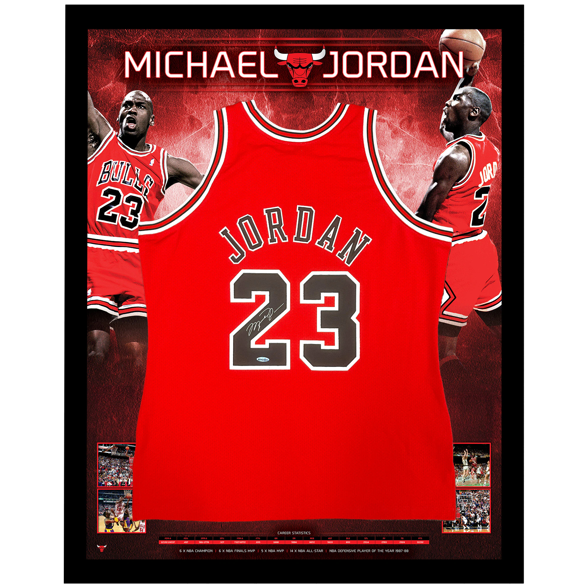 Basketball - Michael Jordan Signed & Framed Chicago Bulls Mitchell & Ness Jersey (UDA COA)