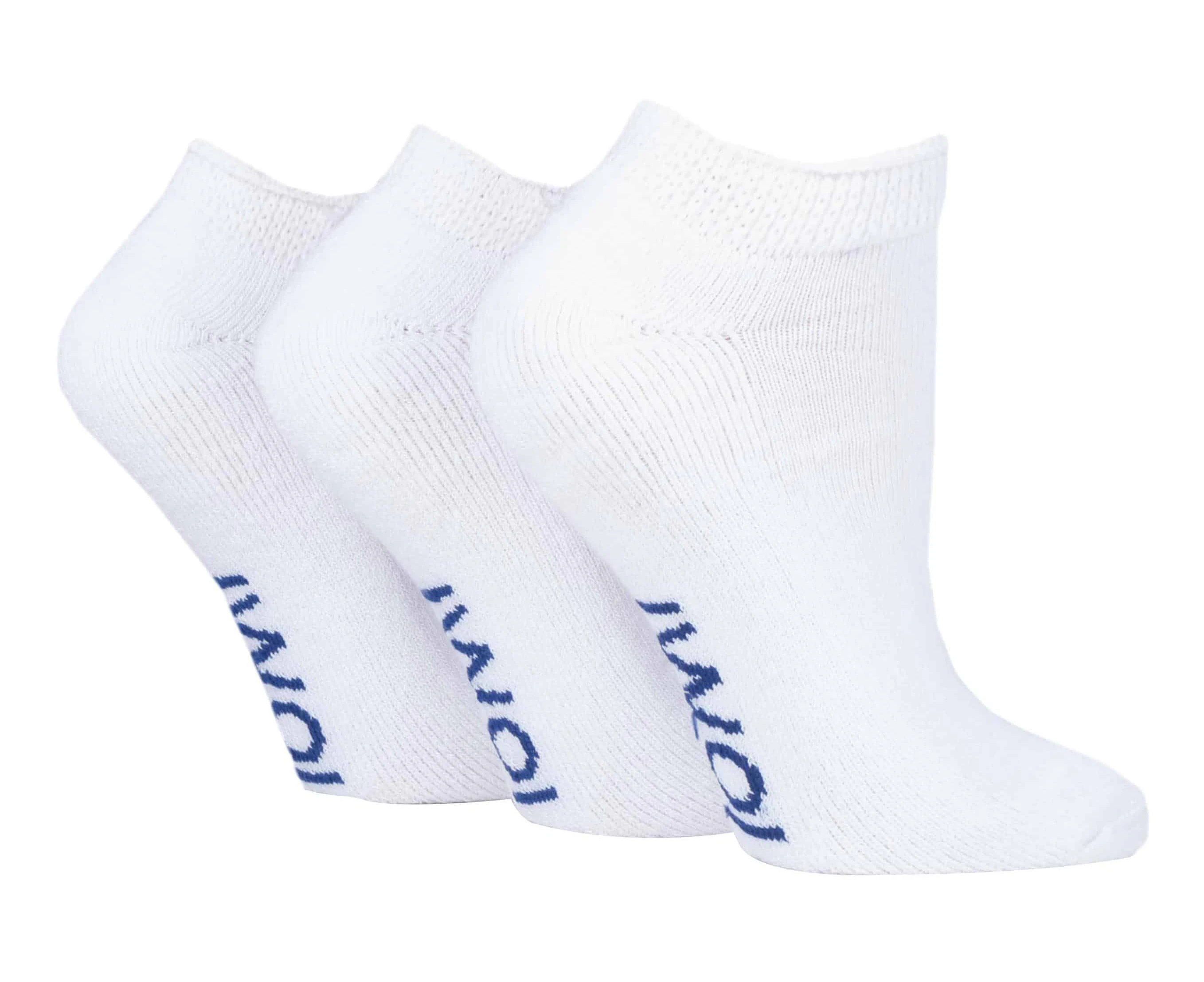 3 Pairs Cushioned Trainer Diabetic Socks for Swollen Feet and Ankles - White