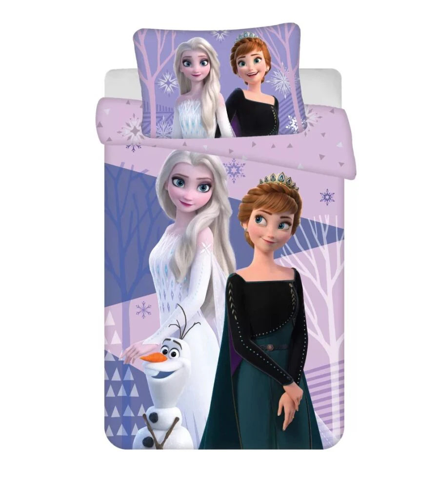 Disney Frozen Purple Kids Cotton Quilt Cover Set for Cot or Toddler Bed