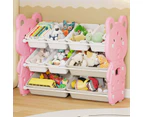 Advwin Kids Toy Storage Organizer with 9 Removable Storage Bins Multi-Bin Kids Toy Box Display Shelf Blue