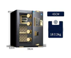 Safes 10mm Door Thick 25L Fingerprint Digital Security Box - Electronic Safety Lock Box - Black