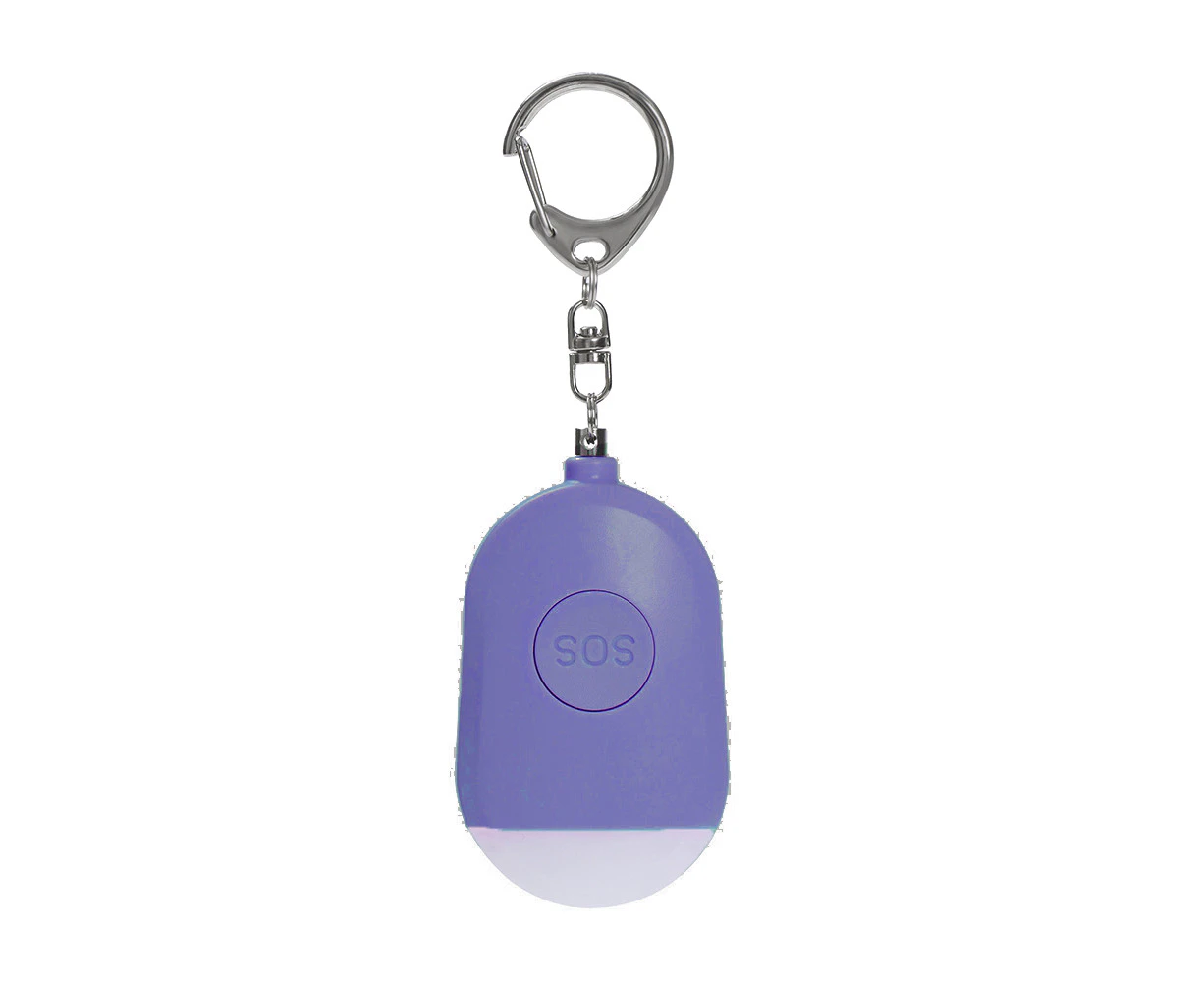 Personal Alarm 1 Pack Self Defense Keychain with Mini Emergency LED Flashlight - Safe Equipment - Purple