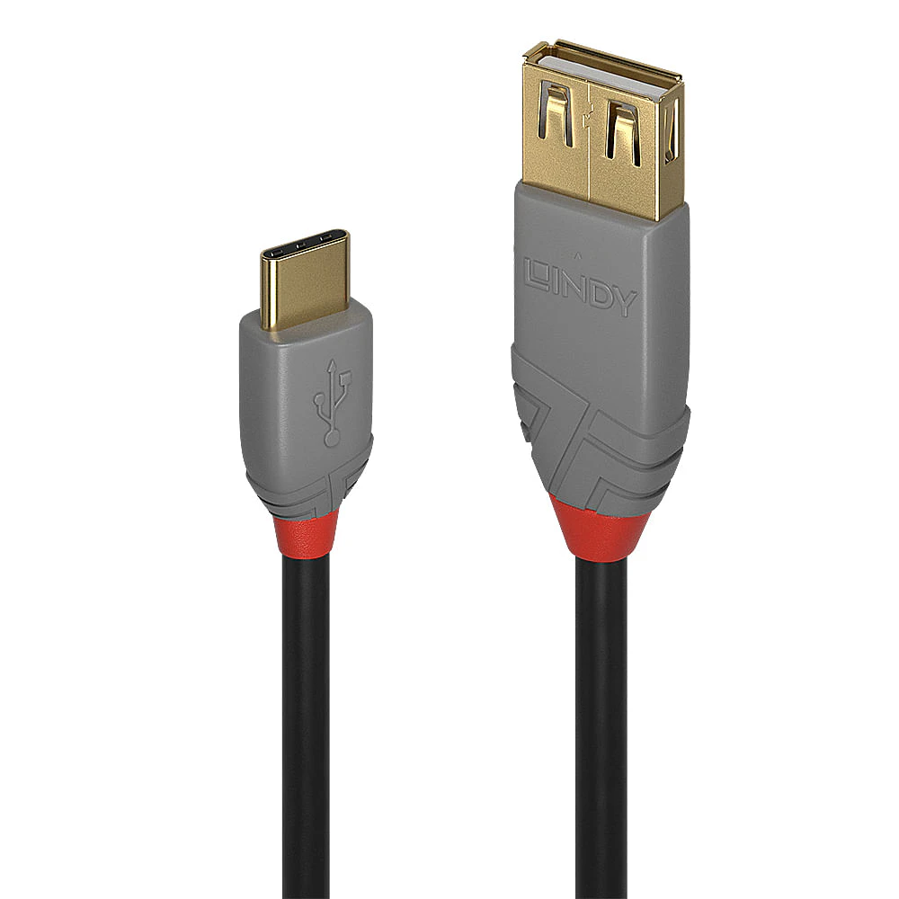 Lindy 0.15m USB-C 2.0 to USB-A Adapter Cable [36897]