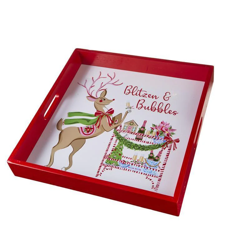 RAZ Blitzen & Bubbles Tray 41cm