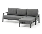 FurnitureOkay Como 2-Piece Aluminium Outdoor Chaise Lounge Setting - Charcoal