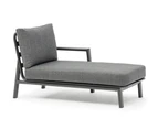 FurnitureOkay Como 2-Piece Aluminium Outdoor Chaise Lounge Setting - Charcoal