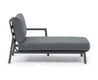 FurnitureOkay Como 2-Piece Aluminium Outdoor Chaise Lounge Setting - Charcoal