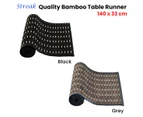 Streak Bamboo Table Runner 140 x 33cm Grey Brown Silver