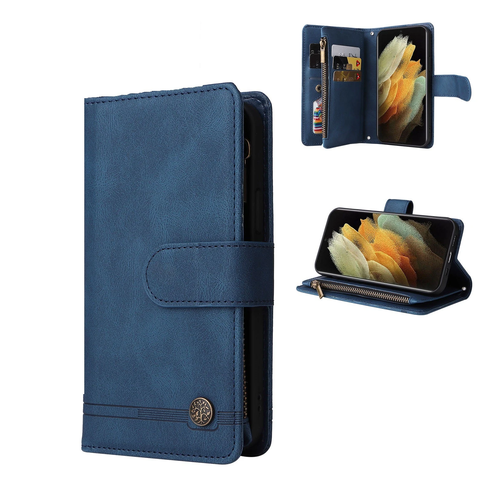 Samsung Galaxy S9 Case Wallet Cover Blue