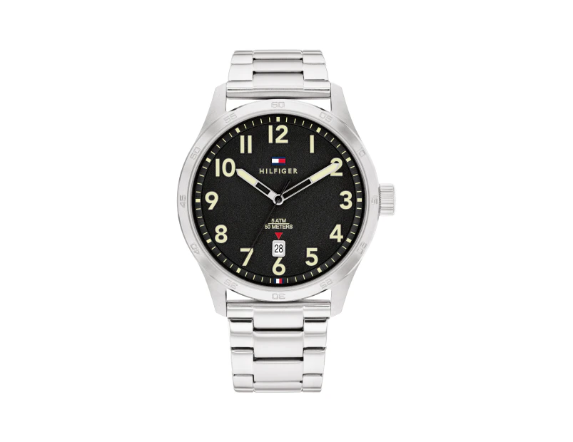 Tommy Hilfiger Forrest Black and Silver Men's Watch 1710594