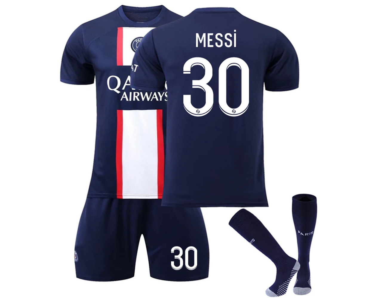 Kids Boys Athletic Soccer Training Set Top Shorts Socks Sportswear Outfit Tracksuit - No.30