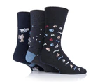 GENTLE GRIP 3Pk Business Socks-Fun Feet-Mens 6-11 - Mans Best Friend