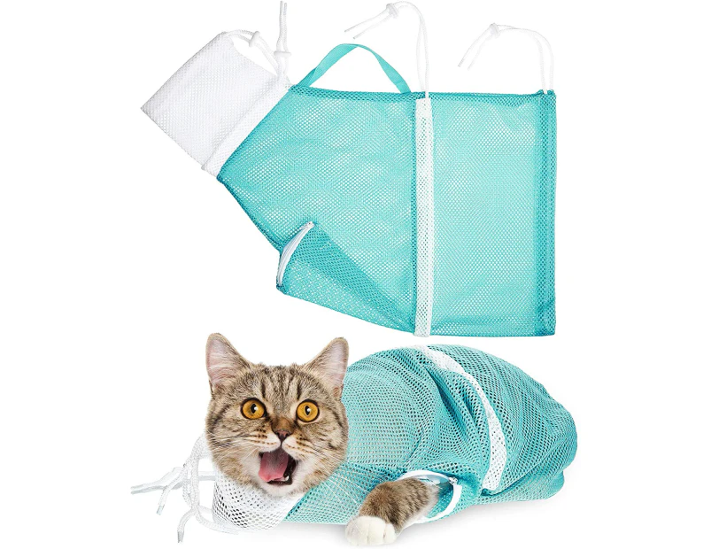 Cat Shower Net Bag Cat Grooming Bathing Bag Adjustable Cat Washing Bag Multifunctional Cat Restraint Bag Prevent Biting Scratching for Bathing