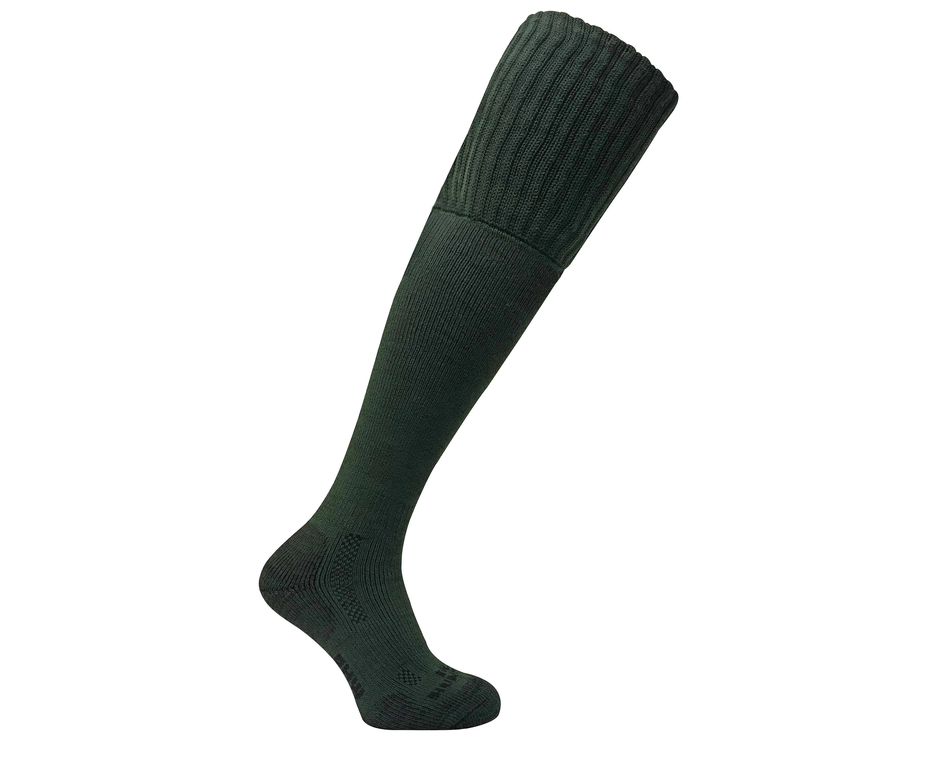 Mens Thick Over the Knee Padded Sole Wool Blend Thermal Hiking Socks - Green