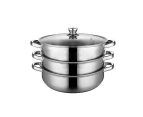 Stainless Steel Meat and Vegetable Steamer - 3 Tiers
