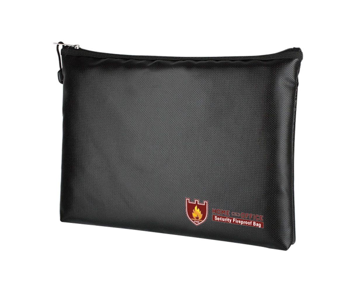 Fireproof Document Bag, Waterproof Fire-resistant Zippered Pocket for Cash, Bank File, Passports(29cm * 20cm)