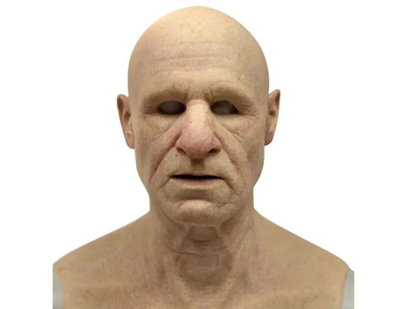 Halloween Old Man Latex Mask Cosplay Party Realistic Full Face Mask Headgear Prop - #3 Old Man