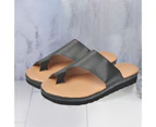 Women Fashion Large High Wedge Heel Thick Sole Anti-slip Flip Flops Sandals-Brown