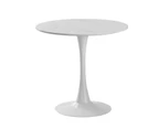 AINPECCA 1x Tulip Round table Dining Table Faux Marble Carrara White With Metal Pedestal Diameter 80CM