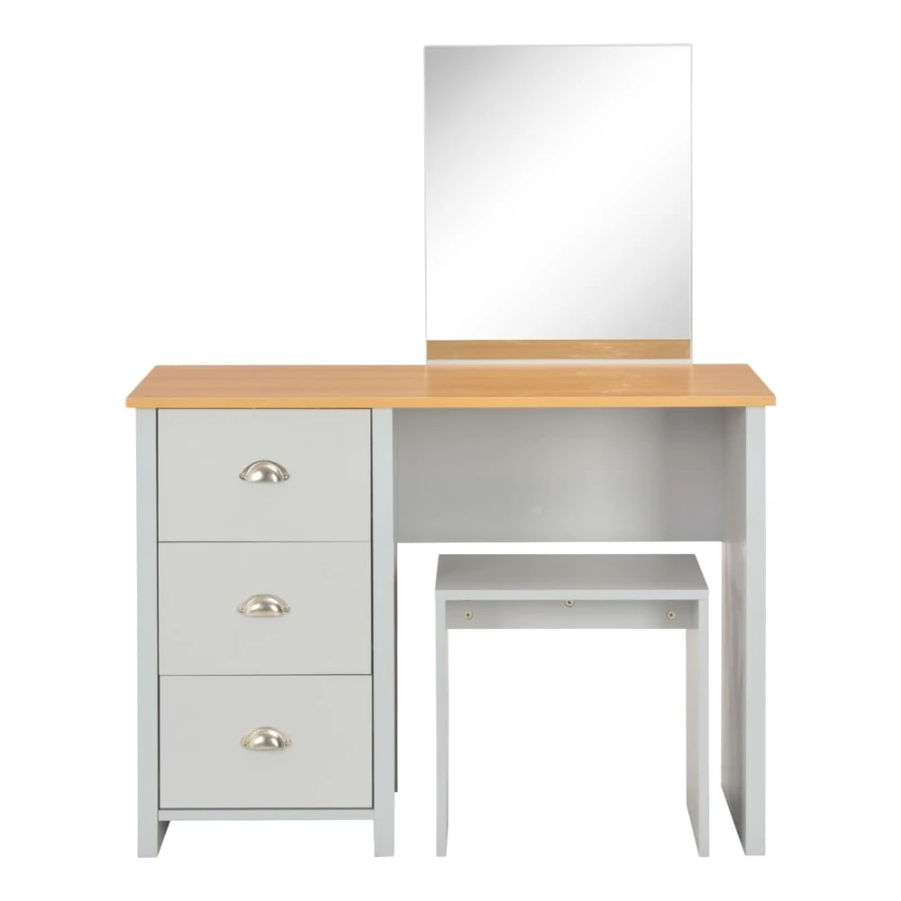 Makeup Vanity Desk Dressing Table With Mirror Stool Seat Drawer Storage 104x45x131cm