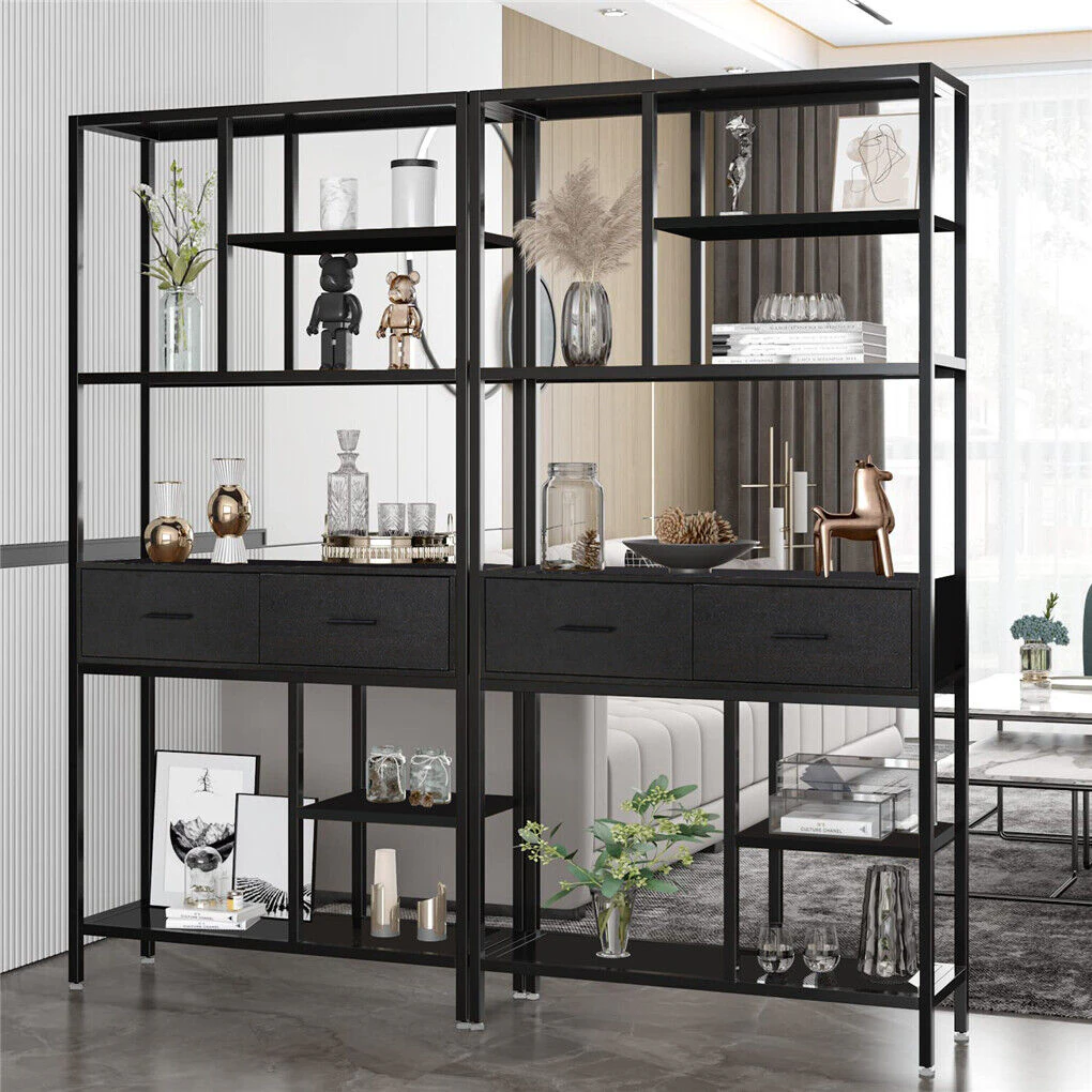 Extra Large Industrial Bookshelf Drawers LivingRoom Kitchen Open Display Etagere