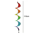 Outdoor Rainbow Rotating Colorful Wind Strip Camping Toys Dynamic Holiday Bunting Decoration(110cm)