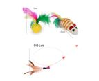 20Pcs/Set Lovely Mouse Shaped Kitten Toys Interactive Funny Cat Stick Pet Supply-20Pcs