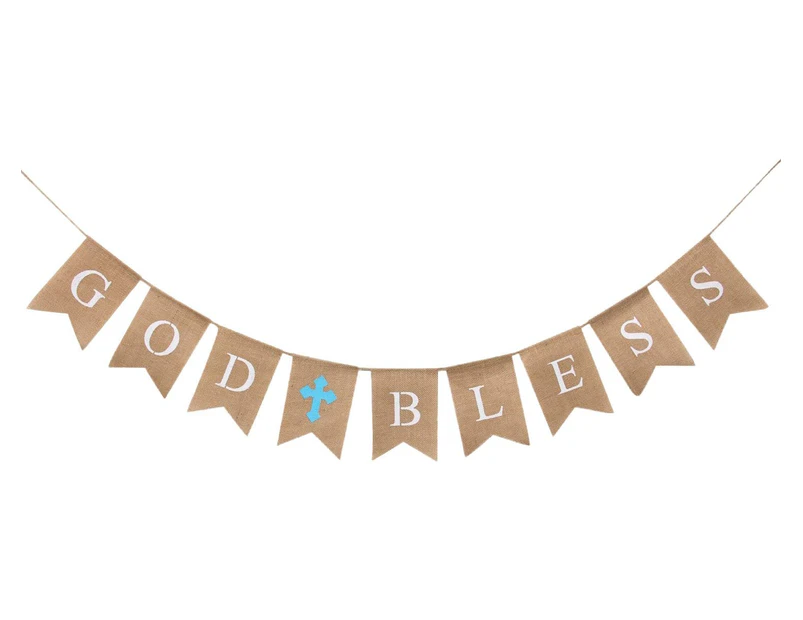 God Bless Baptism Banner, Communion Party Banner, Christening Decoration Kit for Wedding