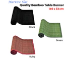 Narrow Slat Bamboo Table Runner 140 x 33cm Green