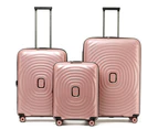 3pc Tosca Eclipse 4-Wheeled Suitcase Travel Luggage Bag Set S/M/L - Rose Gold