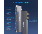 MOKiN 6-in-1 Hub USB C Adapter for MacBook Pro/Air 3 USB 3.0 Ports Card Reader