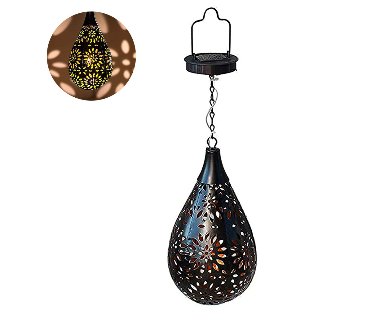 Hanging Solar Lights Outdoor, Garden Lantern LED Flower Pattern