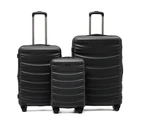 3pc Tosca Interstellar Trolley 4-Wheeled Suitcase Luggage Bag Set - Black