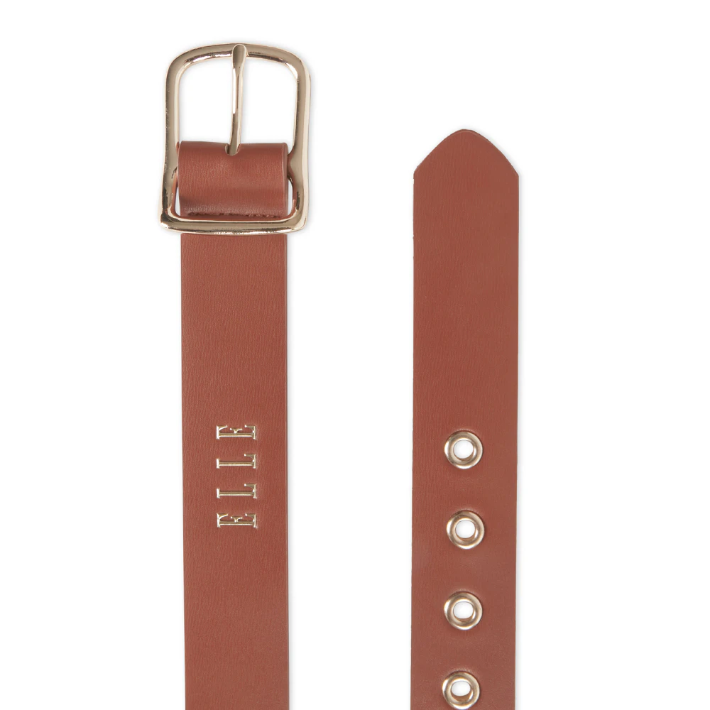 Elle Women's/Ladie's Agnes Curve Buckle Jean Fashion Belt w/ Buckle Tan - Tan