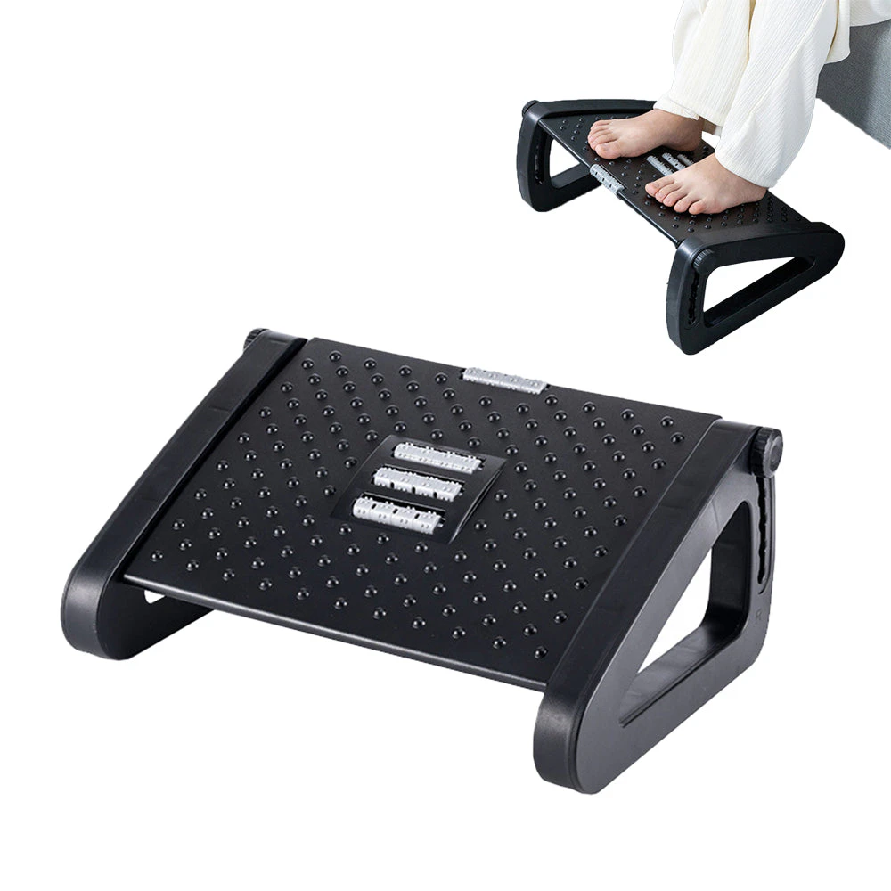 Foot Rest with Massage Roller Adjustable Height Footrest Non Slip Foot Stool for Office Home