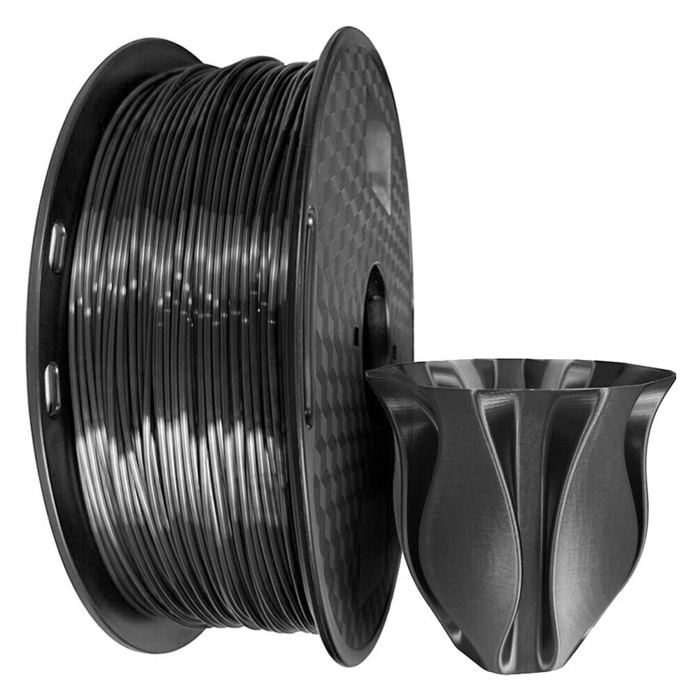 PLA Silk3D Printer Filament Spool Roll 1.75mm 1KG DIY Eco-friendly FDM Printer Black