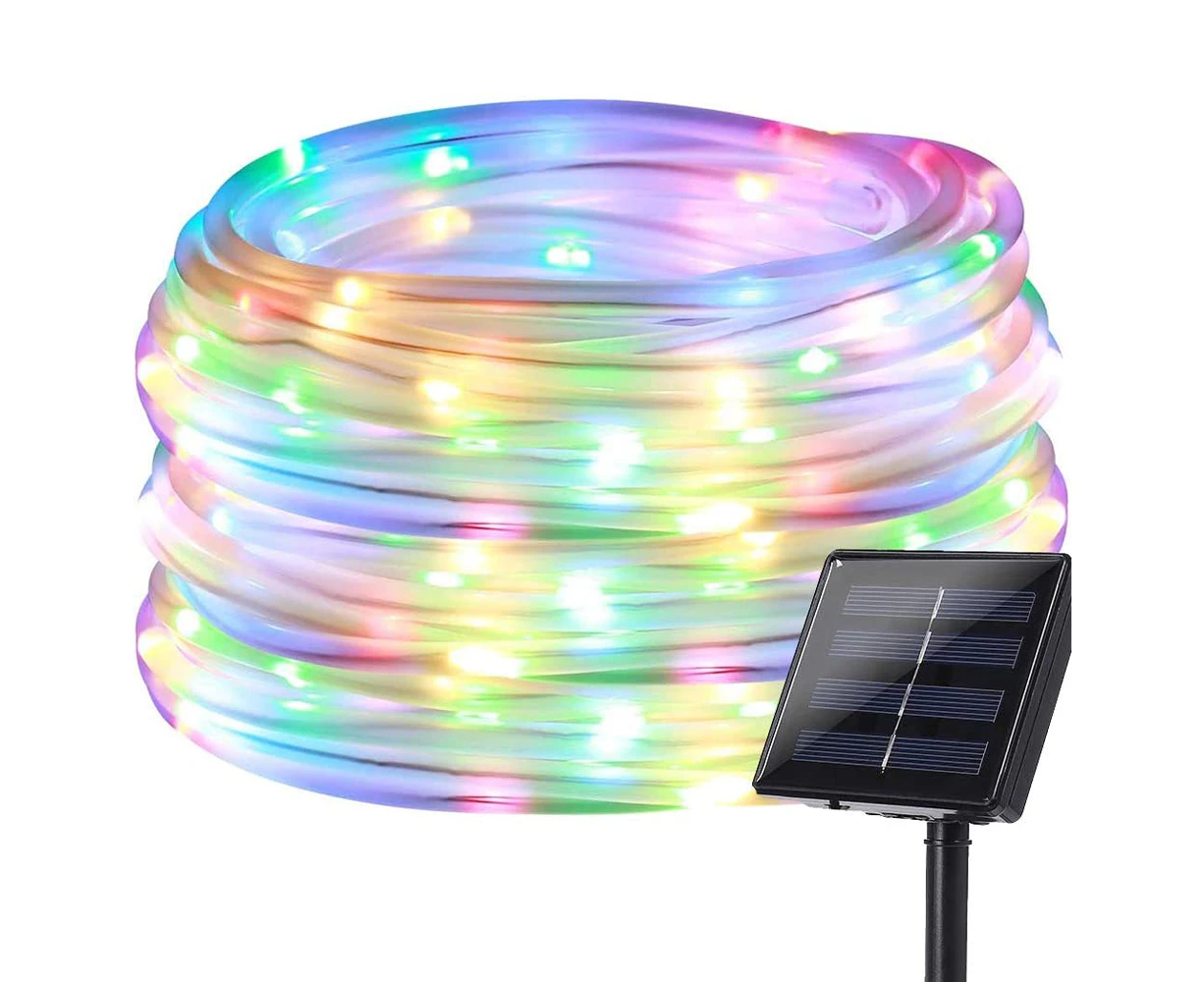 QYORIGIN Solar Rope Light, 32.8ft/10M 100LED Pipe String Light for Garden, Yard, Path, Fence, Stair, Backyard-multicolor